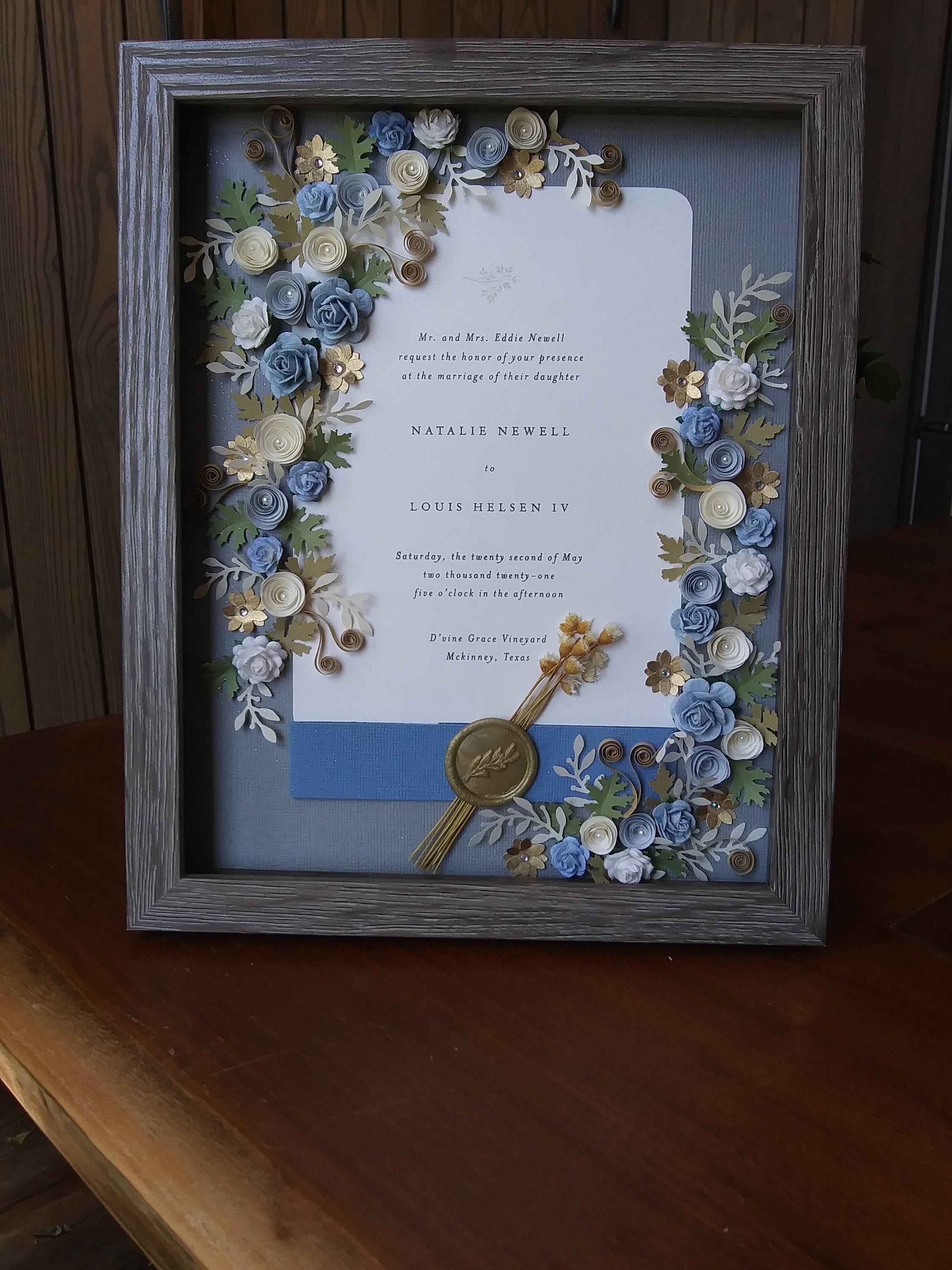 Wedding Invitation Keepsake Frame