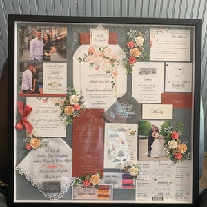 Extra Large 24”x24” Wedding Details Keepsake Shadowbox