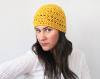 Textured Crochet Beanie Hat, Fall Winter Style