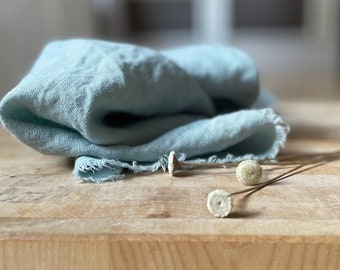 Blue Napkins Linen, Reusable Napkins Rustic Cloth Napkins, Fringed Linen Napkins, Unpaper Napkins Handmade, Paperless Napkins Reusable