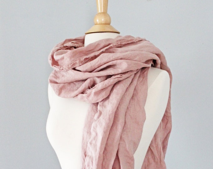 Handmade Gift Linen Scarf Wrap, Boho Scarf for Women, Environmentally Friendly Gifts, Friend Gift for Women, Wraps and Shawls