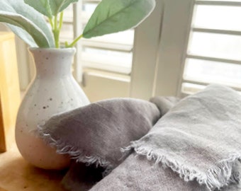 Linen Bath Towels, Linen Hand Towel Rustic Bathroom, Sustainable Towels, Guest Bathroom Hand Towels, Hand Towel with Fringe, Housewarming