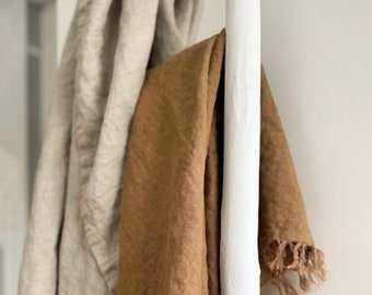 Toalla de lino rústica, toalla de baño con flecos, toalla de playa grande, toalla de baño de lino estilo granja, toallas de invitados para el baño, toallas de spa