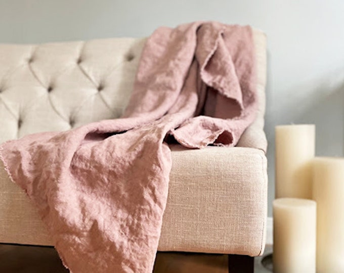 Linen Throw Blanket, Handmade Linen Blanket, Handmade Home Decor, Heavy Linen Blanket, Linen Bed Throw, Sofa Blanket