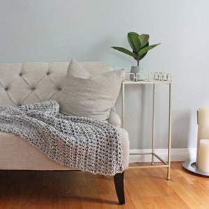 Wool Blanket, Bulky Blanket Wool Sofa Blanket, Crochet Lap Blanket, Christmas Gift, Throw Blanket Chunky Knit