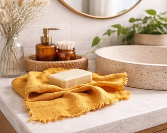 OEKO-TEX® European Linen Hand Towels – Modern Boho Bathroom Decor – Elevated Everyday Guest Bath Textiles