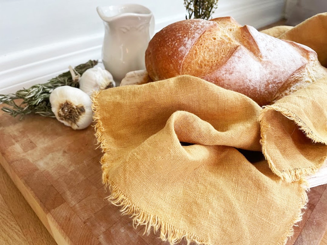 Bread Tea Towel Bread Basket Towel Washed Linen Towel Linen Etsy