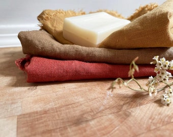 Linen Hand Towels with Fringe – Rustic Bathroom Towels, Sustainable Guest Hand Towels