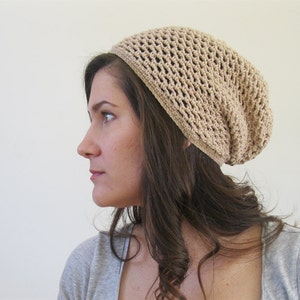 Boho Hats for Women Knit Beret-Slouchy Beanie Women Summer, Beret Hat for Women, Vegan Beret Crochet Slouchy Hat for Women