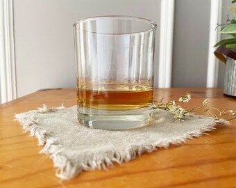 Rustic Linen Fringe Cocktail Napkins: Reusable Boho Set for Weddings & Entertaining