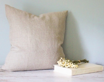 Linen Decorative Pillow Cover, Modern Farmhouse Decor Envelope Pillow Cover, Neutral Pillow Cover Set,