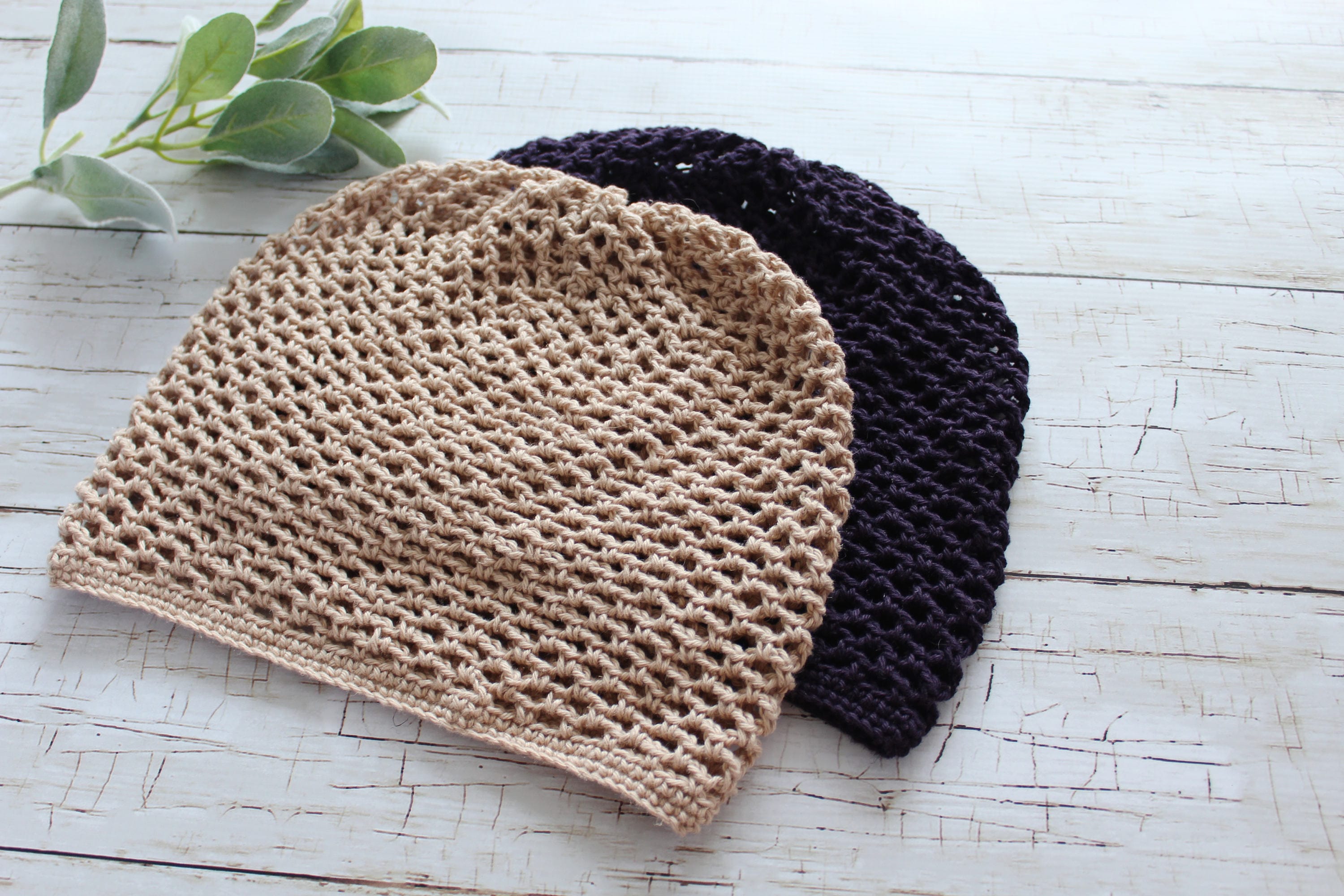 5173 Women Summer Knit Beret Handmade Crochet Cutout Lightweight Slouchy Hat, ZLYC Women Summer Slouchy Crochet Hat Handmade Cutout Knit  main image 2
