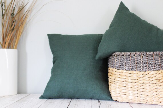 Hunter green pillow covers sale