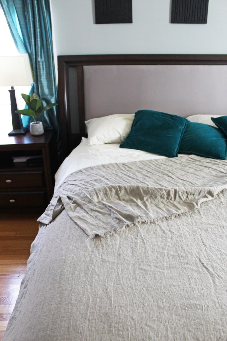 Washed Linen Bedding Linen Bed Cover Linen Bedspread Linen Etsy