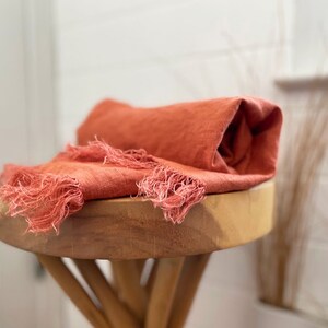Natural Linen Bath Towel, Large Beach Towel, Linen Towel Bath Sheet, Pool Towel Rustic Linen Towel, Eco Friendly Towel, Sauna Towel Terracotta