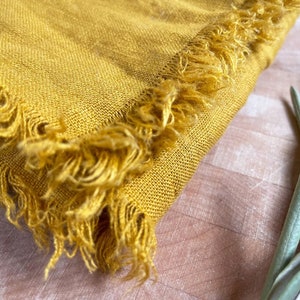 Reusable Napkins Mustard Linen Napkin, Washed Linen Napkins, Linen Fringe Napkins, Dinner Napkin Wedding Farmhouse Cloth Napkins image 7