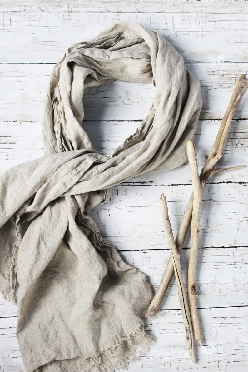 ETSY'S PICK Linen Blanket Scarf Simple Linen Scarf Wrap Etsy