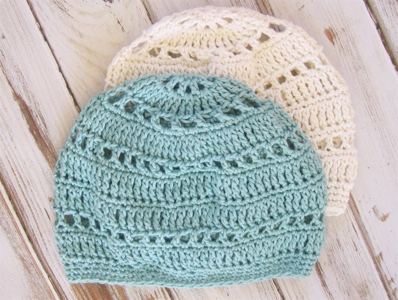 Cotton Summer Beanie Cotton Summer Beret Hat Summer Knit Etsy