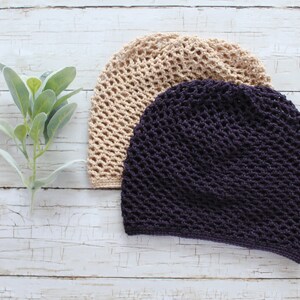 Crochet Slouchy Women Hat, Cotton Slouch Beanie, Womens Boho Hat, Beret Hat for Women Knit Beret -Slouchy, Vegan Beret