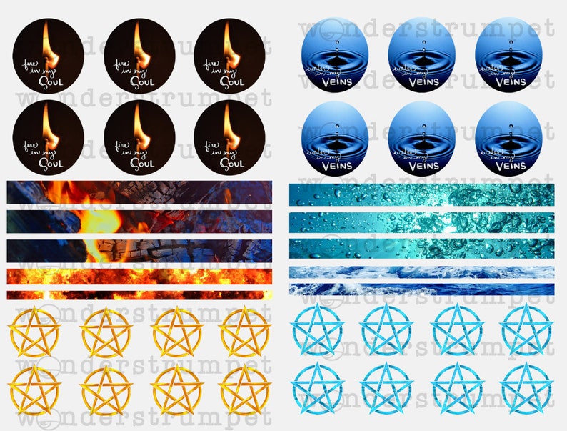 Witchy Elements Book of Shadows and planner stickers Bullet Journal