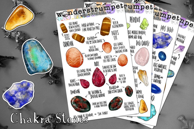 Chakra Crystals BuJo planner stickers