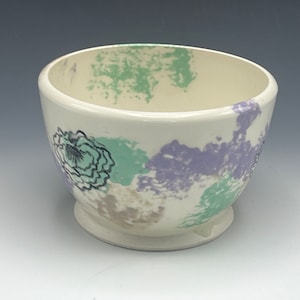 Watercolor Inspired Floral Bowl