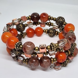 Sunset Glow - Handmade Wrap Bracelet - One Size Fits All