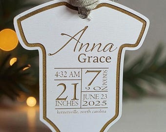 Personalized Baby Birth Stats Ornament – Custom Newborn Keepsake, Baby’s First Christmas