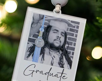Personalized Acrylic Graduate Photo Ornament • Class of 2025 Gift