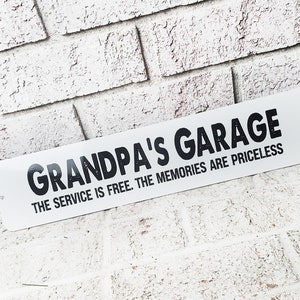 Plaque Garage de grand-père, plaque en métal, fête des pères 2023, plaques personnalisées, cadeau de grand-père, plaque de grand-père, cadeaux pour lui, atelier de papa