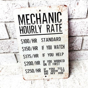 Mechanic Rules Metal Sign, Indoor/Outdoor metal signs, Garage Gifts, Gifts for him, Funny Metal Signs, Garage Decor, Metal Signs, funny gift image 3