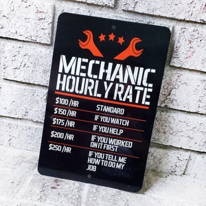 Mechanic Rules Metal Sign, Indoor/Outdoor metal signs, Garage Gifts, Gifts for him, Funny Metal Signs, Garage Decor, Metal Signs, funny gift