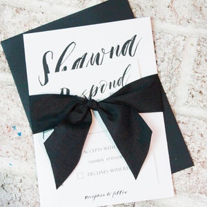 Black and white wedding invitation set, formal wedding invitations, modern invitations, luxury stationary set, inexpensive invitation suite