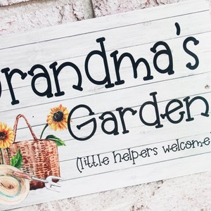 Grandma's Garden outdoor metal Garden sign, Indoor/Outdoor metal yard signs, Grandma's Garden, Little Helpers Welcome, Mothers day gift image 1