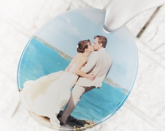 First Christmas Newlywed Photo Ornament, Acrylic Personalized Keepsake