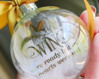 Memorial Christmas Ornaments, In Memory At Christmas, Holiday Grief, Your Wings Were Ready, Feather Ornament Memorial Gifts, Grief Gifts