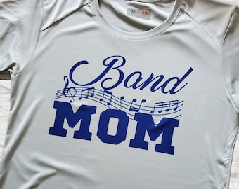 Ladies fit Band mom shirt, Spirit wear band shirt, high school band top, performance wear band mom, moisture wicking marching band tshirt