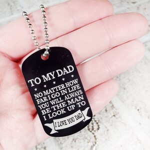 Dad Gifts for Father's Day 2023, Unique gifts for Dad, Engraved dog tag for him, To my dad engraved gift, Fathers day gifts for him