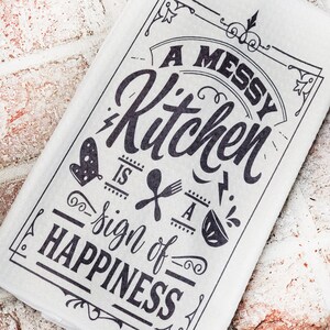 A Messy Kitchen waffle Weave dishbtowel, microfiber waffle weave dishtowel, tea towels, kitchen towel, sarcastic kitchen decor towels