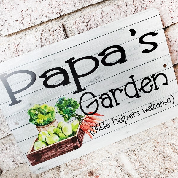 Grandpa's Garden outdoor metal Garden sign, Indoor/Outdoor metal yard signs, Papa's Garden, Little Helpers Welcome, Father's day gifts 2022