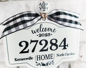 No place like home, Zip Code ornament, Our first home, 2023 new house First Christmas, First Christmas ornament,  Welcome home ornament