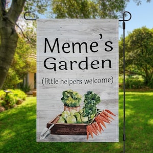 Meme&#39;s Garden Garden Flag, Small yard Flag, Garden Flags for Mother&#39;s Day, Gifts for Grandma, Custom Garden Flag, personalized flag