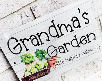 Grandma's vegetable Garden outdoor metal sign, Indoor/Outdoor metal yard signs, Grandma's veggie Garden, Little Helpers Welcome, Mothers day