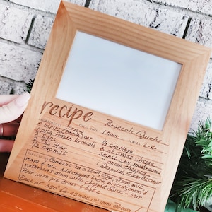 Handwritten Recipe card Frame, picture frame, personalized photo frame, sentimental gift idea, handwritten recipe gift ideas