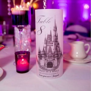 Cinderella Wedding Decor, Cinderella Wedding Luminaries, Fairytale Table Numbers, Fairytale Luminaries, Fairytale wedding decor Set of 20 image 1