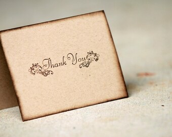 thank you note set of 5 rustic thank you notes vintage thank etsy