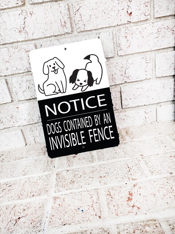 Señal de valla invisible, bonita valla invisible, perros contenidos por valla  invisible, cuidado con los perros, señal de perros contenidos, cartel de  metal al aire libre -  México