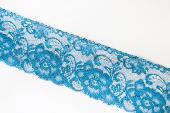Steel Blue Lace Trim 3.5 inches wide and 3 yards long Wedding | Etsy