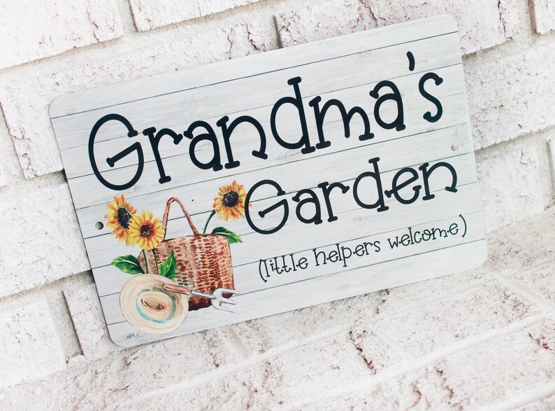 Grandma's Garden outdoor metal Garden sign, Indoor/Outdoor metal yard signs, Grandma's Garden, Little Helpers Welcome, Mothers day gift image 8