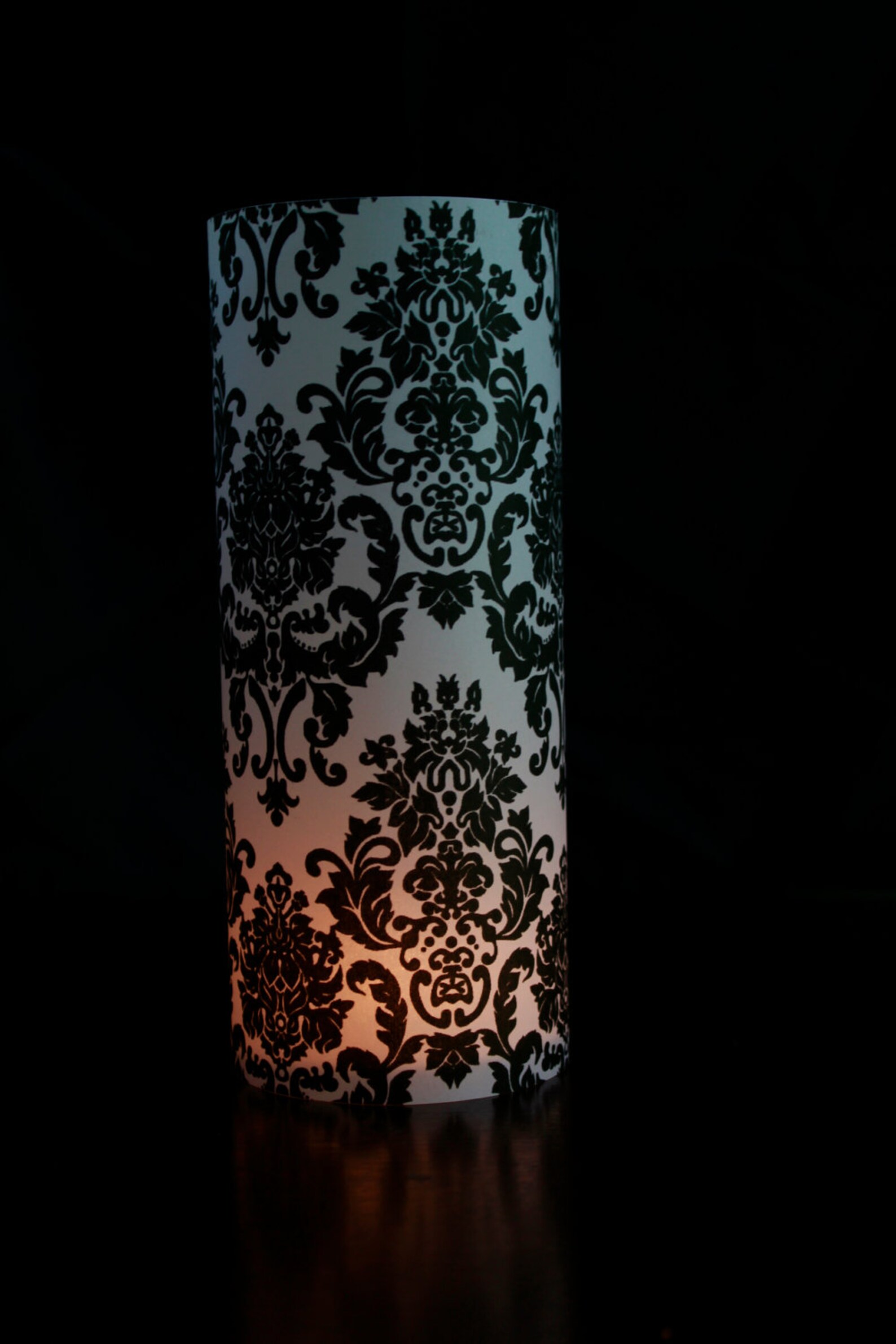 Damask Wedding Decor Black & White Wedding Damask Luminary Etsy